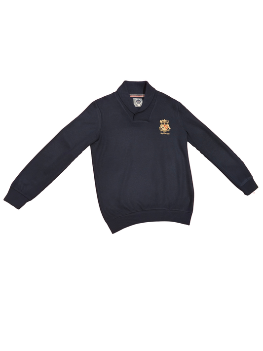 Tena Natural & Original Men’s XL Navy Blue Shawl Collar Pullover Sweatshirt Cres