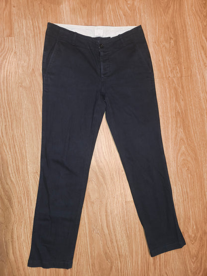 Sandro Paris Men's Navy Blue Chino Pants Size 44 Cotton Blend Button Fly Slim