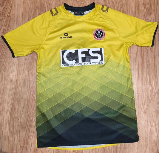 Sheffield United Junior Blades Vintage Football Shirt Jersey – Yellow/Green Stanno Size S #4
