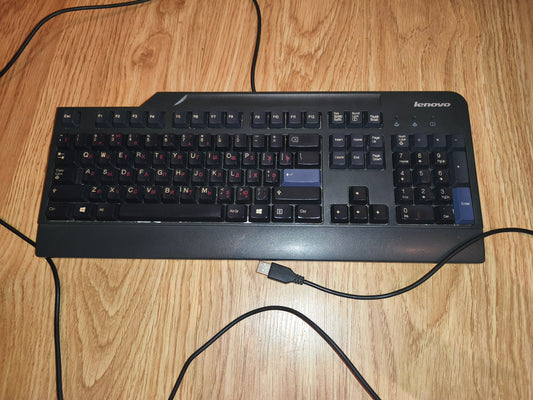 Lenovo KU-0225 USB Wired Keyboard | English/Russian (Cyrillic) Layout | P/N 54Y9429