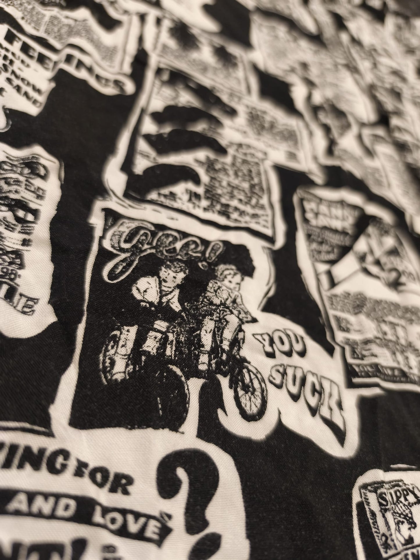 Empyre Men’s L Button Up Shirt Vintage Ad Newsprint Graphic Streetwear