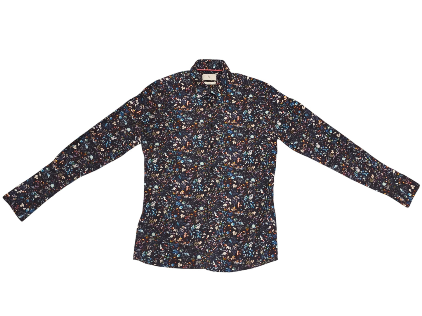 Savvy Citizen Men's Large Floral Bird Snake Graphic Button Up Shirt Long Sleeve