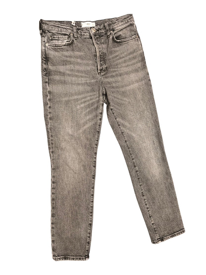 Mango MNG Gisele Slim Straight Jeans Grey Washed Denim Women’s Size 6 (EUR 38)