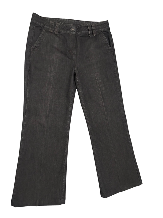 MODA at George Black Denim Look Trousers Wide Leg Bootcut - UK 14 / EUR 42