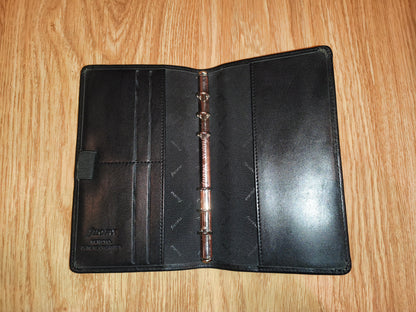 Filofax Metropol Slimline Organiser | Vintage Black Faux-Leather 6-Ring Planner