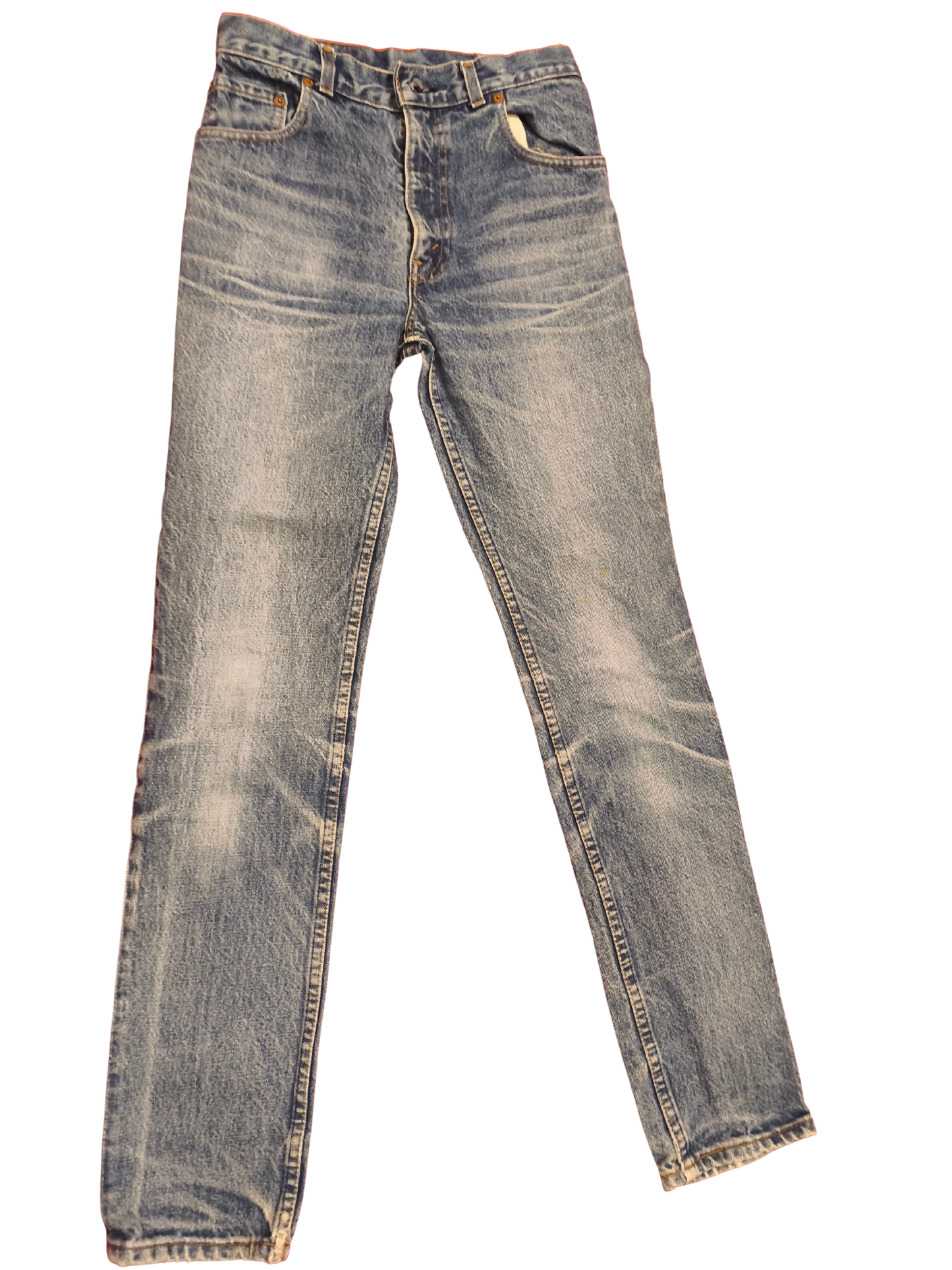 Rare Vintage 80s Levi’s 704 Denim Jeans Made in UK Blue Wash Straight 28x32