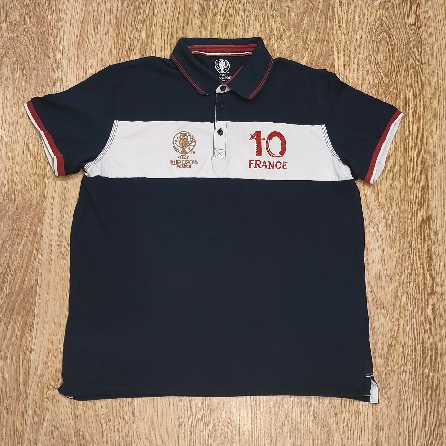 UEFA EURO 2016 France Official Mens XL Polo Shirt Navy Blue Soccer Football #10