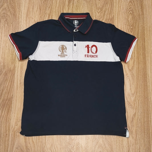 UEFA EURO 2016 France Official Mens XL Polo Shirt Navy Blue Soccer Football #10