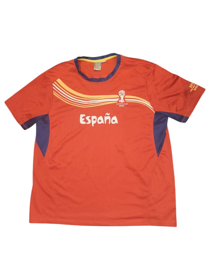 Spain FIFA World Cup 2014 Brasil Fan Shirt Jersey Red España #10 Size XL