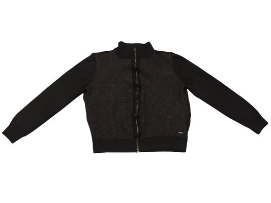 BOSS Hugo Boss Men's Elfonte Full-Zip Virgin Wool Sweater Jacket Black L