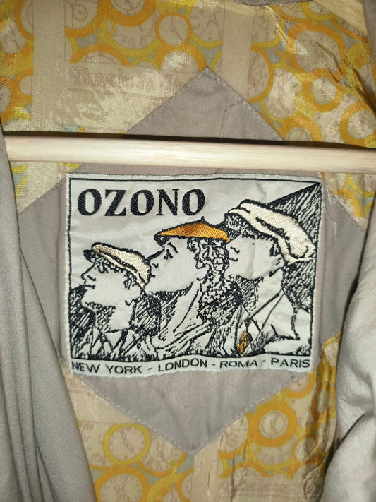 Vintage 80s/90s OZONO Beige Oversized Trench Coat | Double-Breasted Long Duster (Size L/XL)