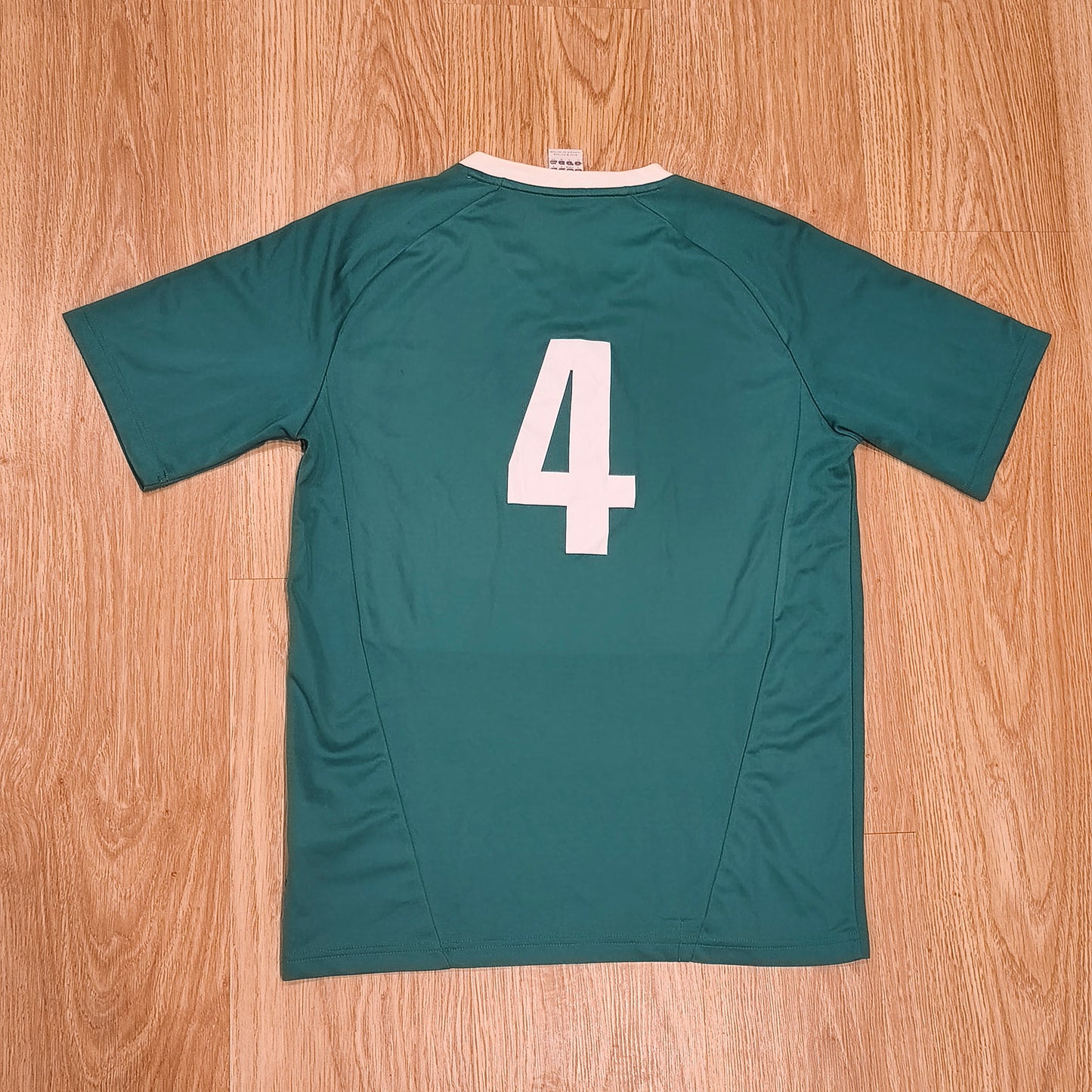 Adidas Mens Green Climalite Short Sleeve Soccer Jersey Shirt Keuda Tuusula #4