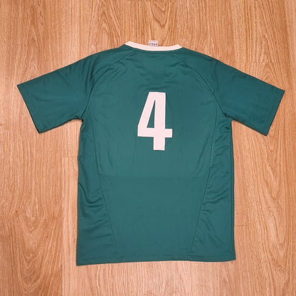 Adidas Mens Green Climalite Short Sleeve Soccer Jersey Shirt Keuda Tuusula #4