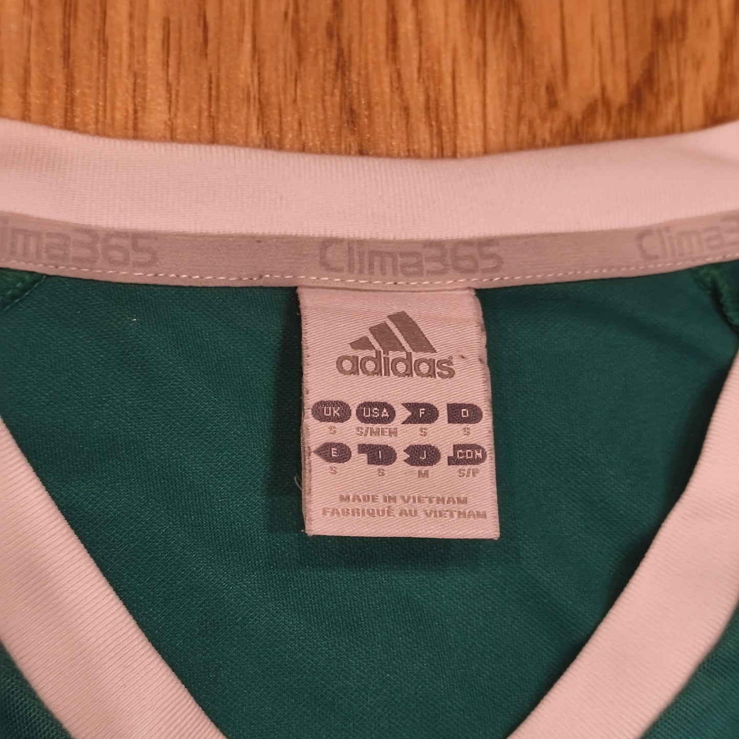 Adidas Mens Green Climalite Short Sleeve Soccer Jersey Shirt Keuda Tuusula #4