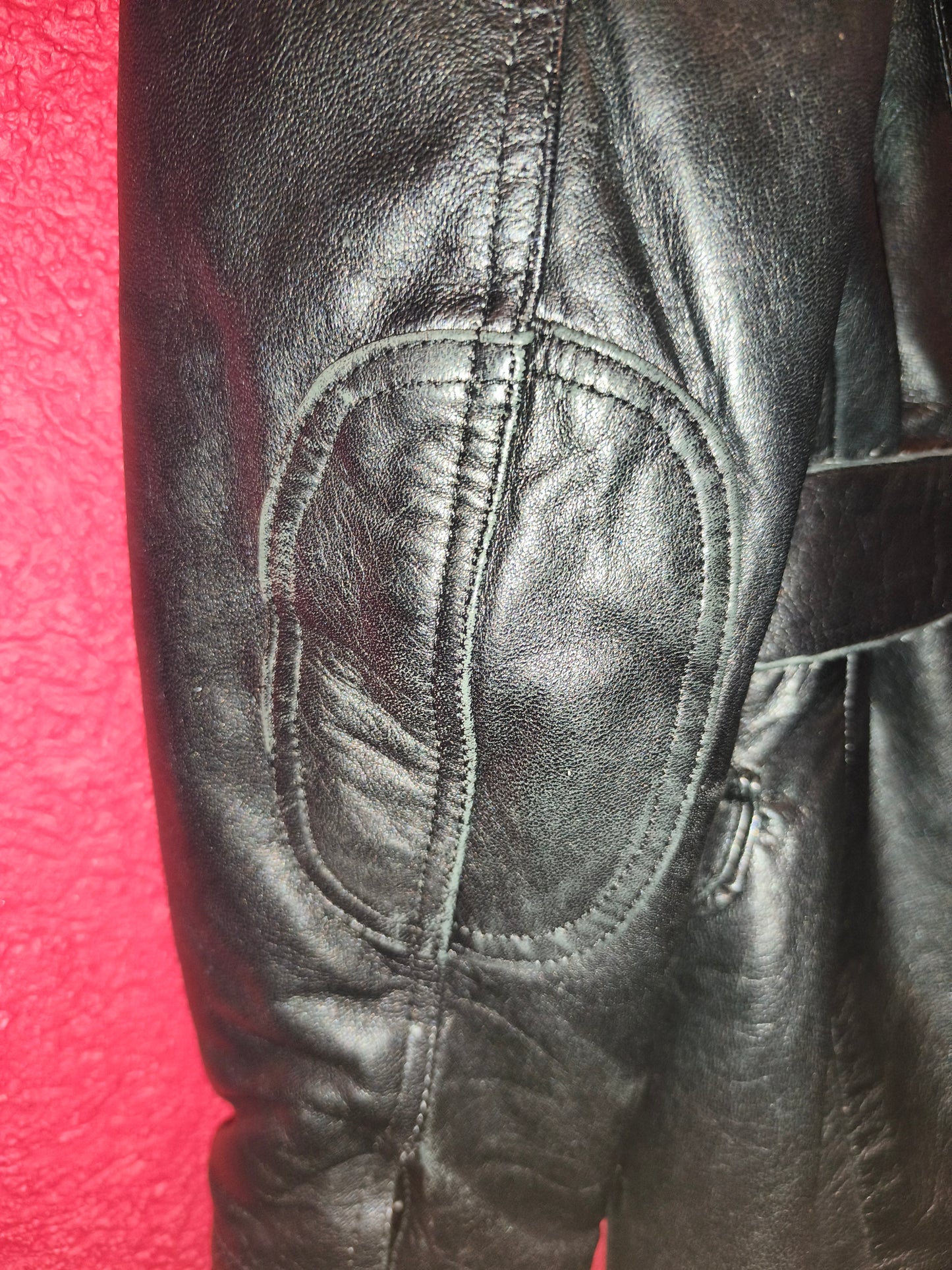 AVIATRIX Genuine Black Leather Belted Utility Jacket Fur Hood | Women's Size XL