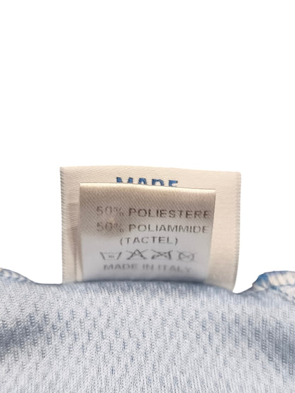 Vintage Team Sport & Sante Cycling Jersey ServiMat Belgium Blue Short Sleeve
