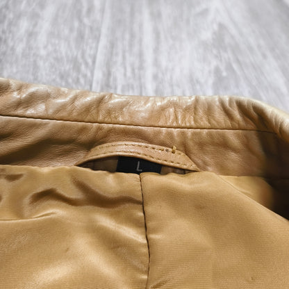 Tiger of Sweden Mens Tan Beige Soft Leather Blazer Jacket Two Button Coat