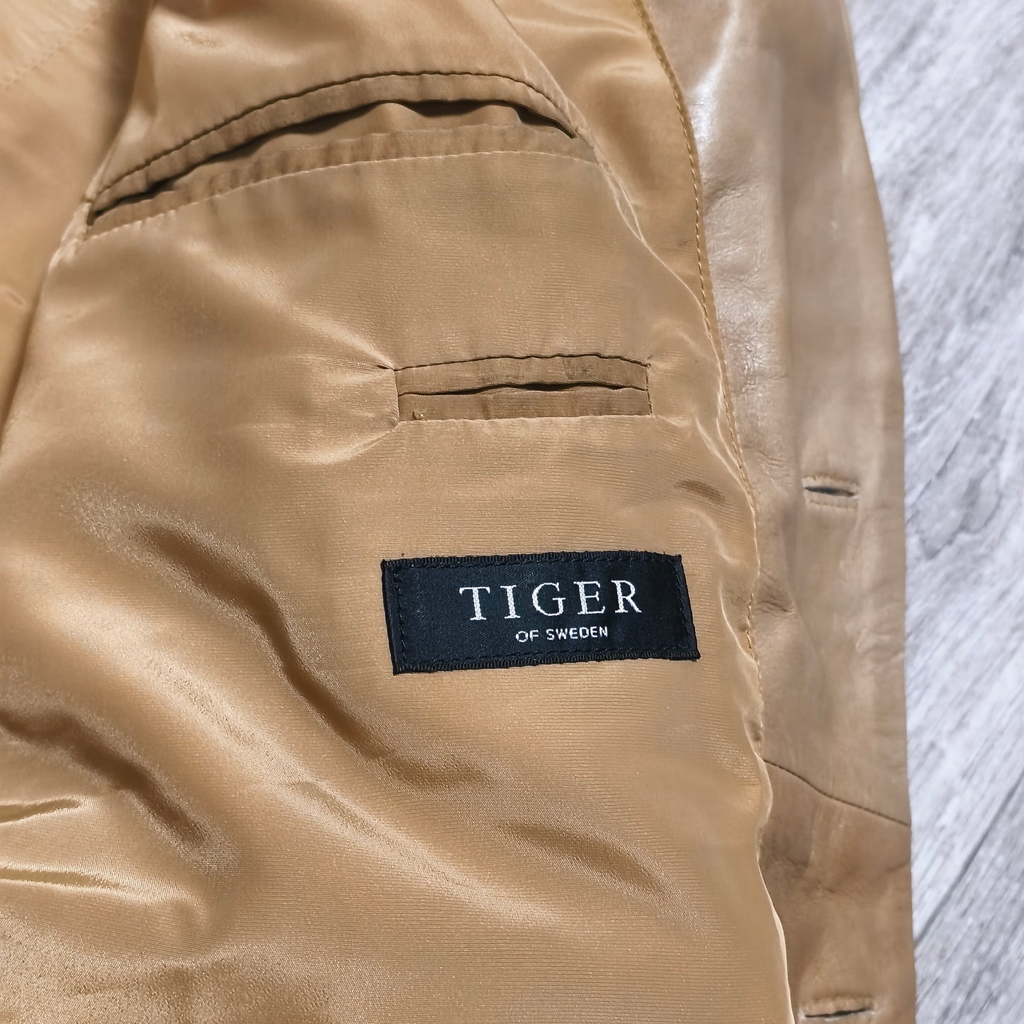 Tiger of Sweden Mens Tan Beige Soft Leather Blazer Jacket Two Button Coat