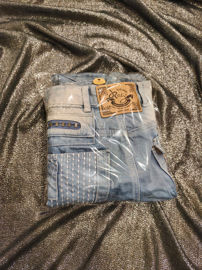 J Rag Famous Denim Mens Blue Jeans Size 30 Distressed Studded Y2K JR3117