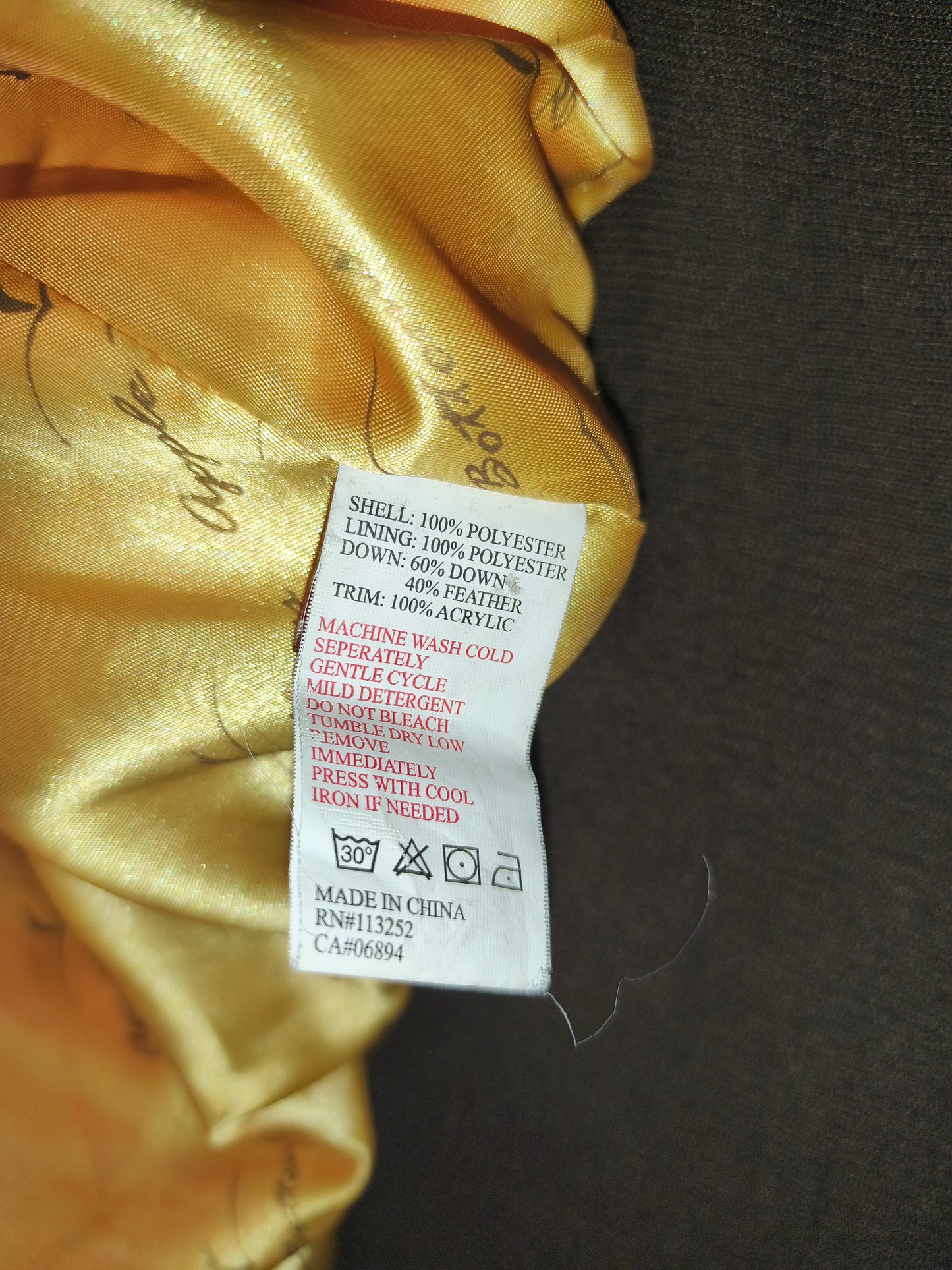 Rare VTG Apple Bottoms Real Down Puffer Vest Black Gold Satin McBling Hooded M