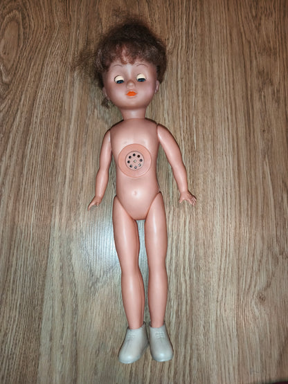 Vintage 1970s/1980s Pull-String Doll – Retro Toy for Restoration & Display