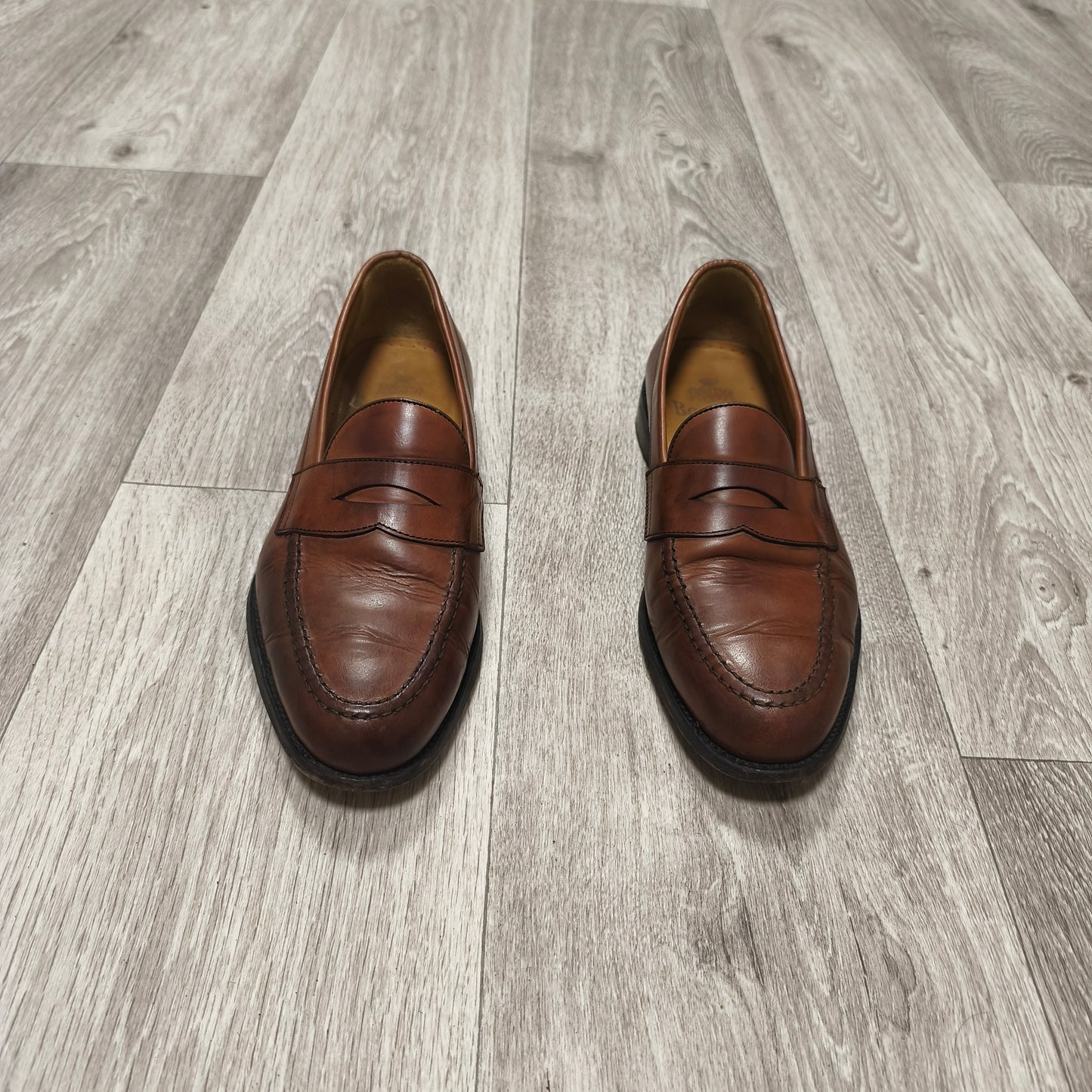 Berwick 1707 Brown Leather Penny Loafers Mens Size UK 7.5 Goodyear Welted Spain
