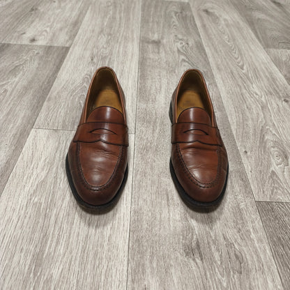 Berwick 1707 Brown Leather Penny Loafers Mens Size UK 7.5 Goodyear Welted Spain