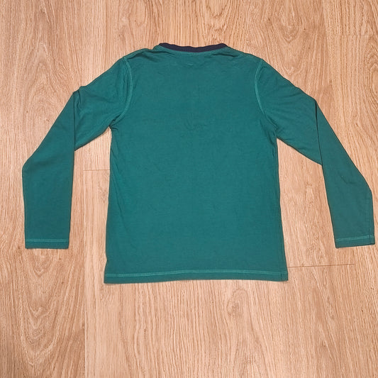 George Boys Green Long Sleeve Henley Shirt Top 10-11 Years 140-146 cm