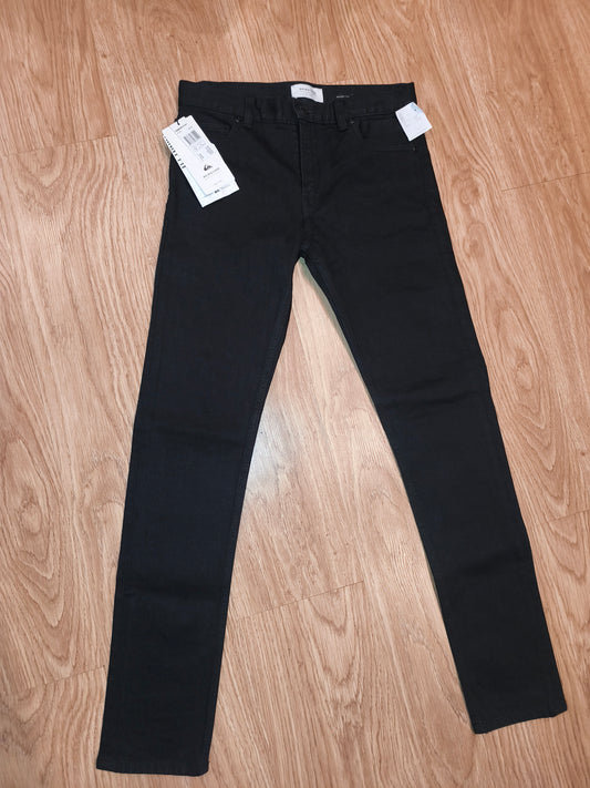 Quiksilver Men's Skinny Fit Jeans Black Stretch Denim New With Tags Size 28/14