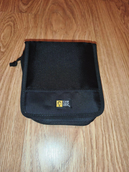 Vintage Case Logic CD/DVD Media Wallet | Black Nylon Zippered Storage Case (Holds 12 Discs)