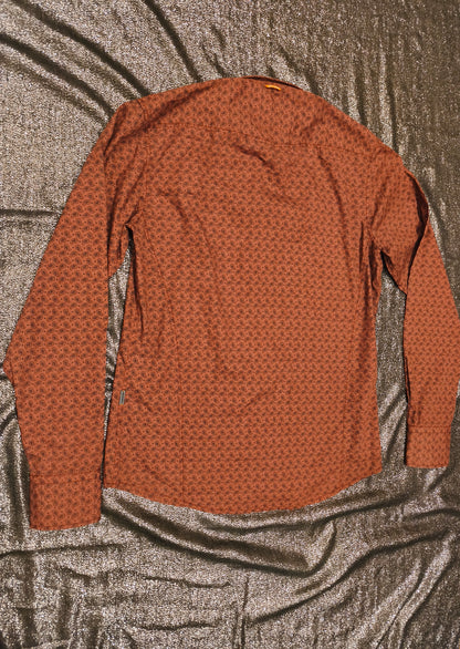 HUGO BOSS Orange Paisley Shirt Men’s M Rust Copper NWT 2001 Archive Vintage Style