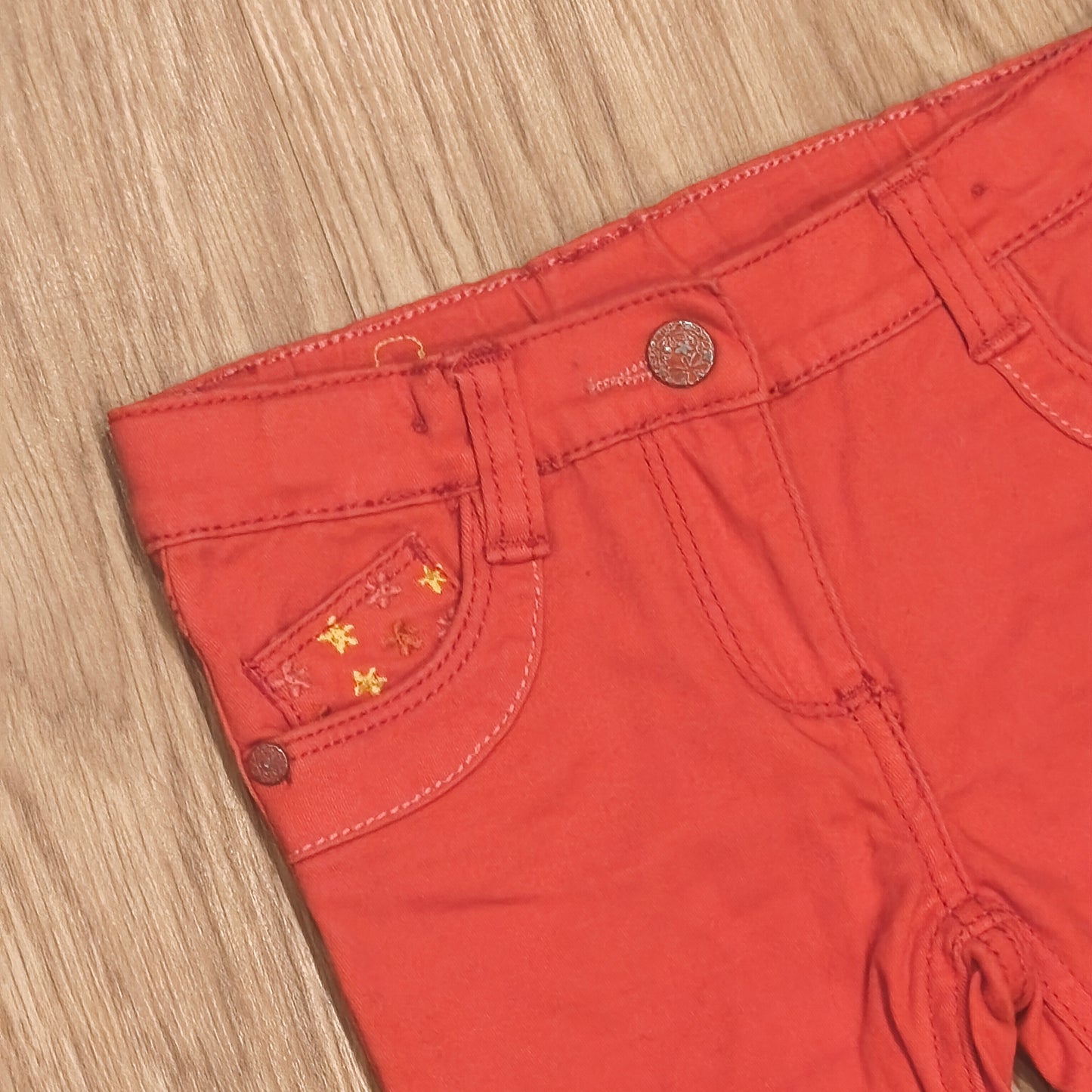 Lupilu Baby Girls Floral Embroidered Red Coral Trousers Pants Size 86