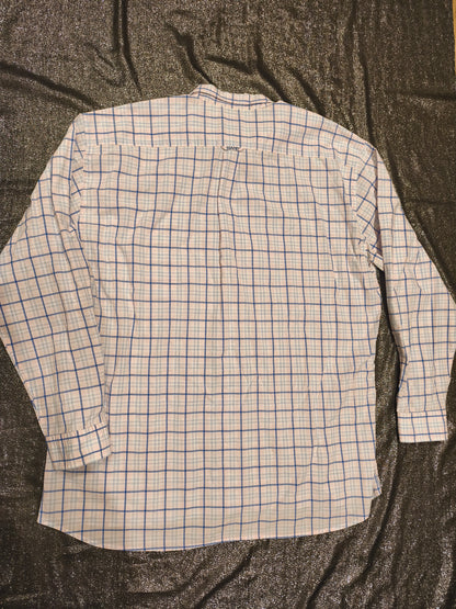 GANT Alassio Poplin Shirt Men's 2XL Regular Fit Blue Pink Plaid Long Sleeve