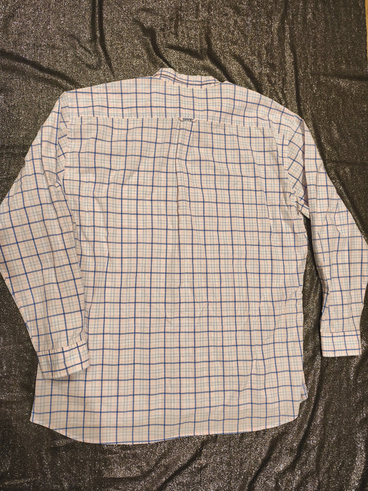 GANT Alassio Poplin Shirt Men's 2XL Regular Fit Blue Pink Plaid Long Sleeve