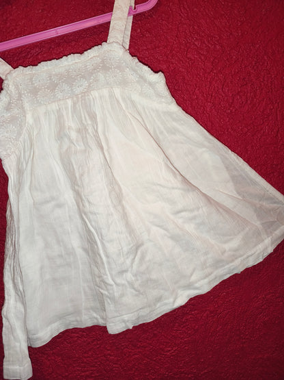 Mini Boden Girls White Broderie Anglaise Cotton Sun Top / Cami – Size 5-6 Years