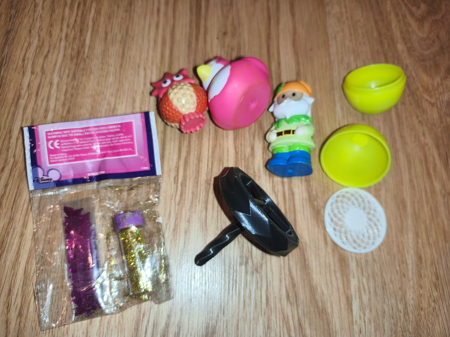 Kids Mixed Toy & Craft Lot – Disney Hannah Montana Glitter, Mini Figures & 3D Printed Toys