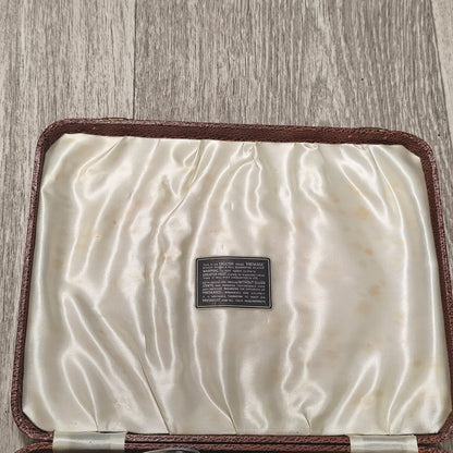 Vintage Sheffield Chrome Plate Cased Fish Cutlery Set 12Pc Faux Bone Knives Fork