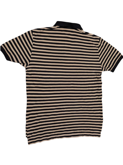 Polo Ralph Lauren Striped Polo Shirt Mens Medium Blue Beige M Classic Fit
