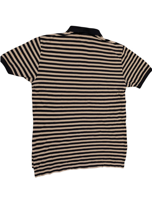 Polo Ralph Lauren Striped Polo Shirt Mens Medium Blue Beige M Classic Fit