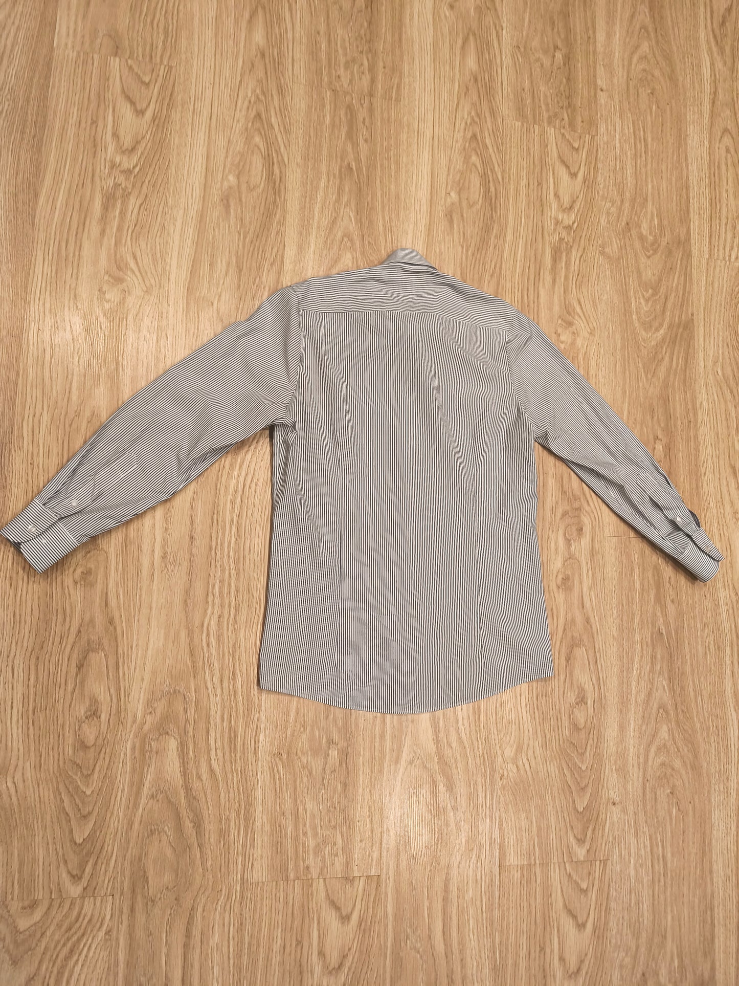 OLYMP Level 5 Five Body Fit Shirt Men 15" 38 Small S Striped Long Sleeve Cotton