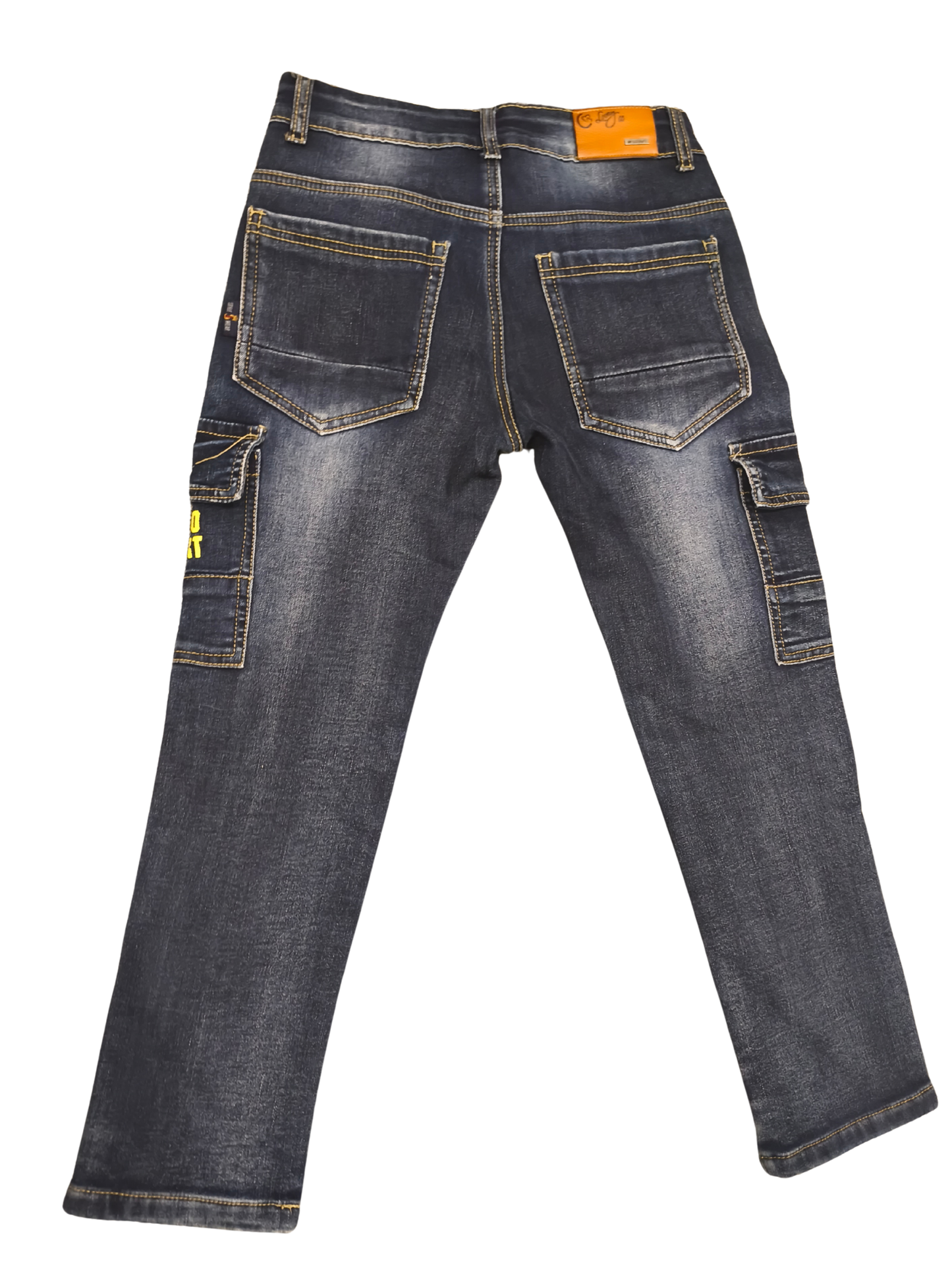 Boys Cargo Jeans Dark Blue Streetwear Style - Length 77cm / Waist 29cm