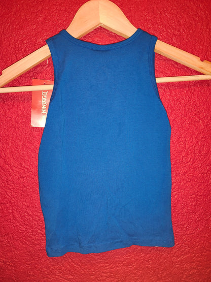 NWT LEGO Ninjago Jay Blue Ribbed Tank Top Boys Size 98 / 104 (2-4 Yrs) Sleeveless Shirt