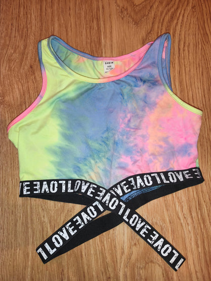 HEIN Girls’ Tie-Dye Two-Piece Set – Crop Top & Shorts, Size 11-12Y