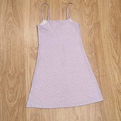 H&M Divided Women XXS Purple Floral Spaghetti Strap Cami Mini Dress Stretch