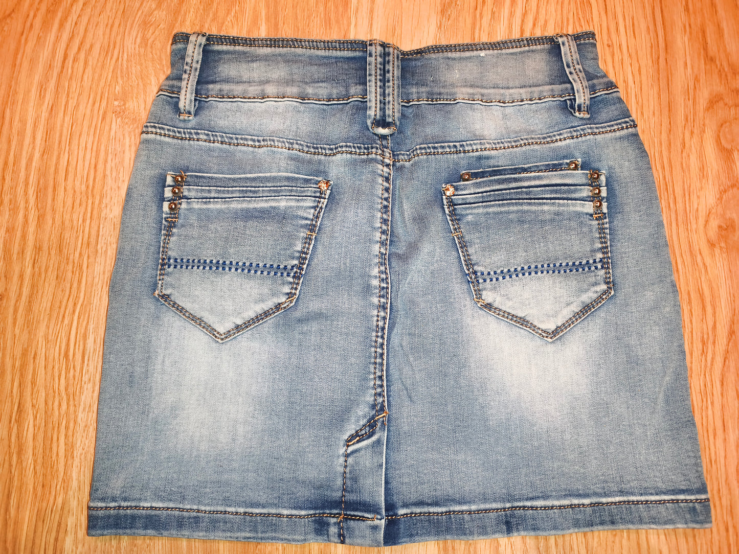 Vintage Style GOURD Denim Mini Skirt – High Waist, Size 29