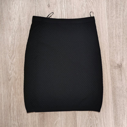 Next Black Textured Knit Pencil Skirt Women's Size UK 10 EUR 38 Stretch