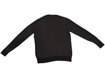 HUGO BOSS Black Textured Knit Sweater Men's XL Crew Neck Cotton Blend Pullover