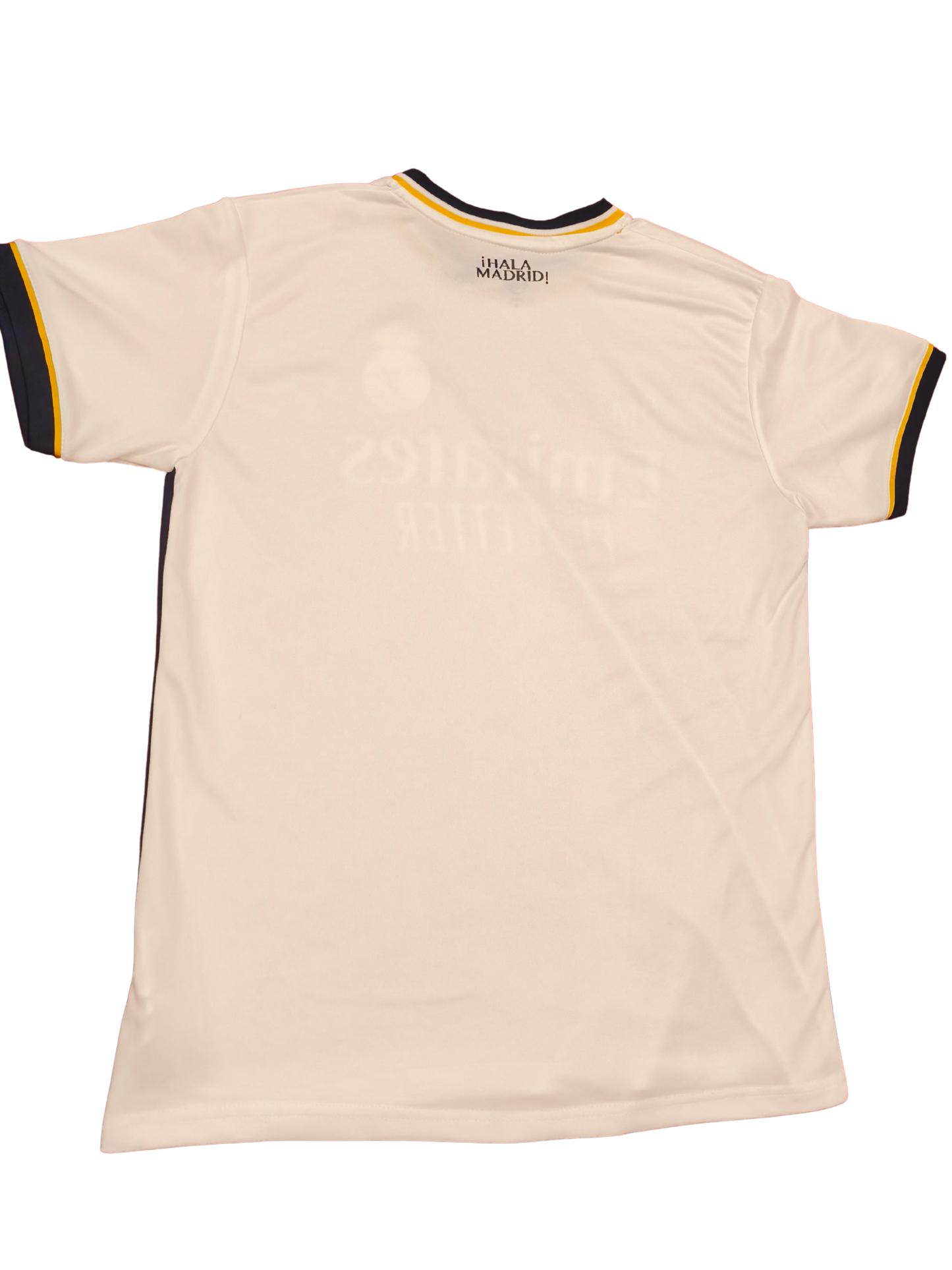 Real Madrid 2023-24 Home Jersey - White/Gold/Navy - Size Small - "Hala Madrid"