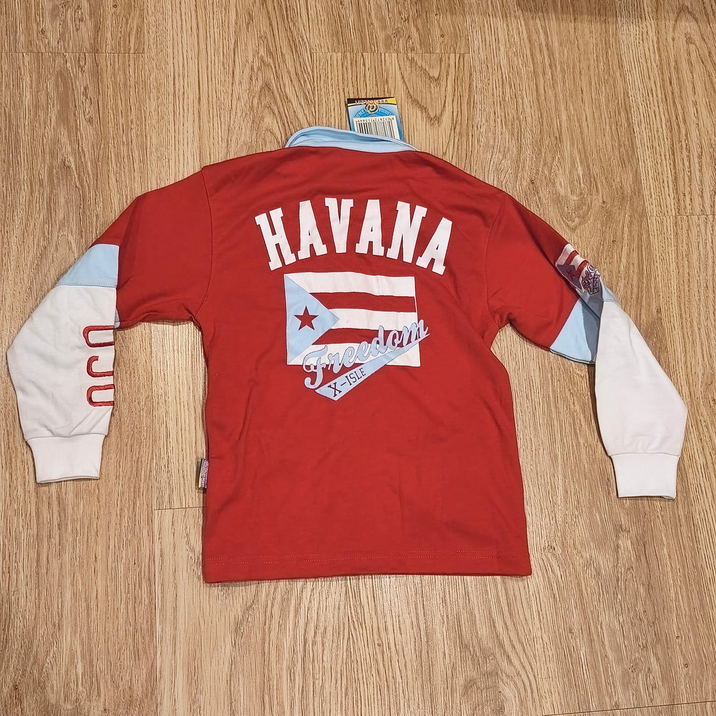 X-Isle Kids Red Track Jacket Zip Sweatshirt Size 5 NWT Havana Cubans 038