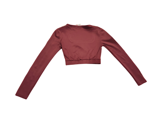 Adidas Originals Adicolor Classics Primeblue Crop Top Maroon Burgundy UK 12 US 8